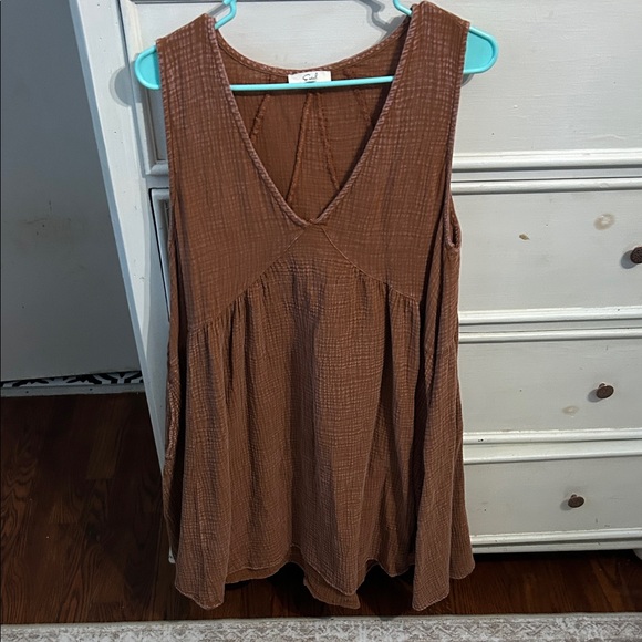 easel Dresses & Skirts - Easel Brown Sleeveless Midi Dress